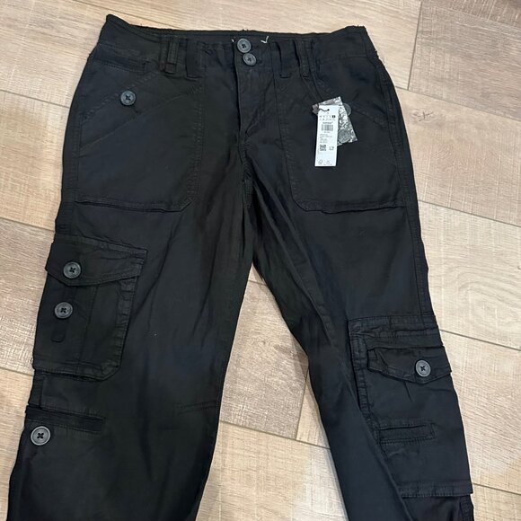 GARAGE WOMENS BLACK FLARE CARGO PANTS SIZE 5 NEW - Picture 7 of 12
